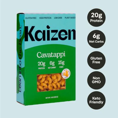 Kaizen Low Carb Keto Pasta Cavatappi - High Protein (20g), Gluten-Free, Keto-Friendly (6g Net), Plant-Based Lupini Noodles made w/High Fiber Lupin Flour - 8 ounces (Pack of 3)