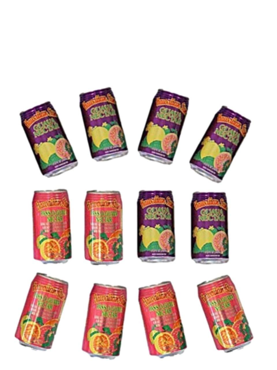 Hawaiian Sun Juice Drink Variety Pack - 2 Amazing Flavors - Unique Fridge Magnet Included - 12 Cans Total - 6 POG and 6 Guava, 11.5 Fl Oz (Pack of 12)