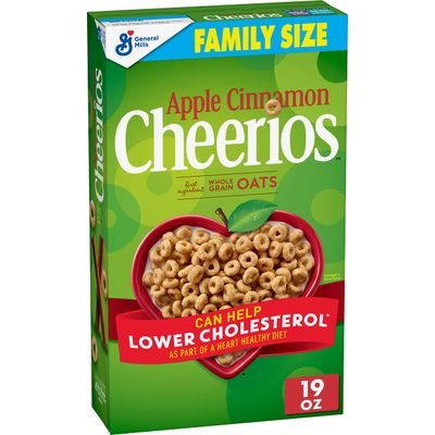 Apple Cinnamon Cheerios, Heart Healthy Gluten Free Breakfast Cereal, Family Size, 19 oz
