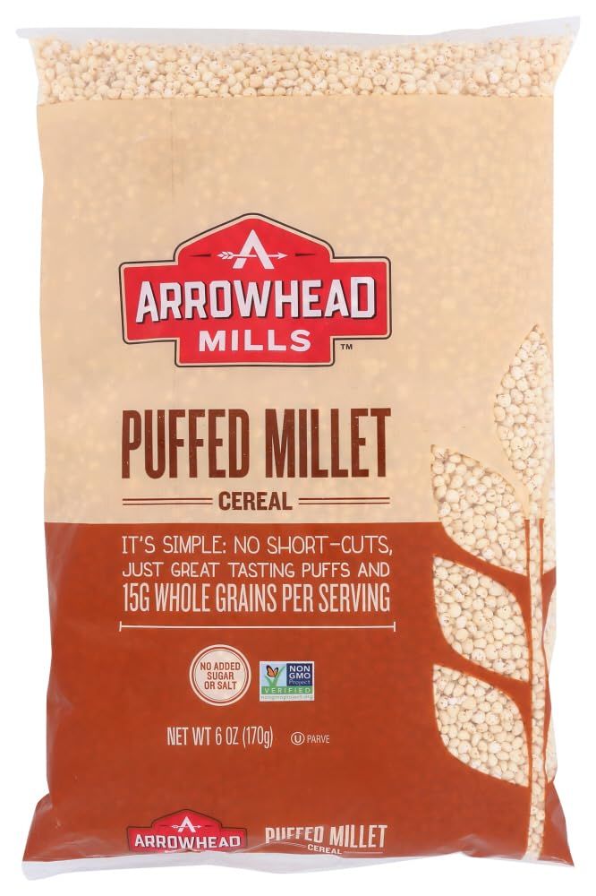 Arrowhead Mills Natural Puffed Millet Cereal -- 6 oz - 2 pc