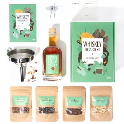 Whiskey Infusion Kit by Craftly | Citrus, Spice, Herbal Infusions for Homemade Cocktails | DIY Whiskey Kit | Unique Gift for Men &amp; Women | Birthday Day Gift idea for Him, Her