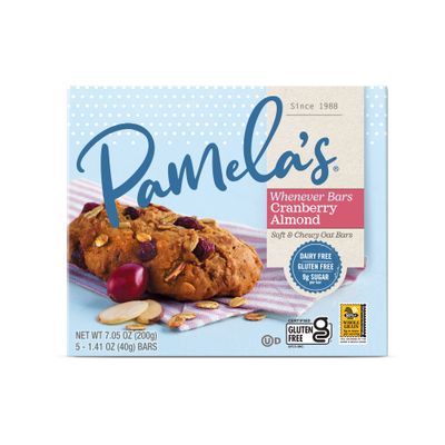 Pamela's Products Whenever Bars Oat Cranberry Almond, 5 Count Box, 7.05-Ounce (Pack of 6)