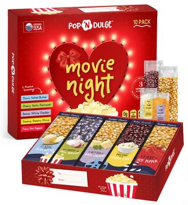 Popcorn Gifts For Women Movie Night Gift Baskets Gifts For Her Gift Set For Women 10 Piece Set 5 Gourmet Popcorn Kernels and 5 Popcorn Seasoning Flavoring NonGMO Gift Idea From Daughter Wife Mom Son