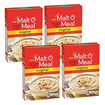 Malt-O-Meal, Original Malt-O-Meal Hot Breakfast Cereal, Quick Cooking, 28 Ounce Box (Pack of 4)