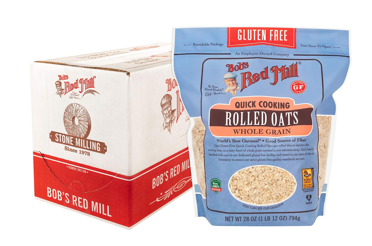 Bob&#39;s Red Mill Gluten Free Quick Cooking Rolled Oats - 28 oz (Pack of 4)