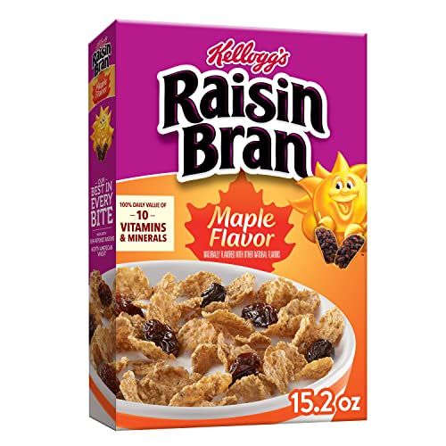 Raisin Bran Cold Breakfast Cereal Maple Flavor, 15.2oz Box (1 Box)