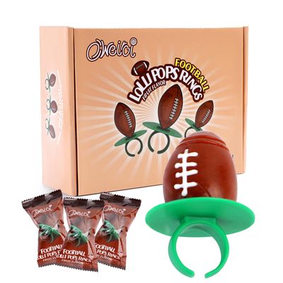 Football Ring Lollipops Kids,Suckers Individually Wrapped Bulk for Tailgates,Easter Candy Lollipops Birthday Party Favors Suckers,18 Count
