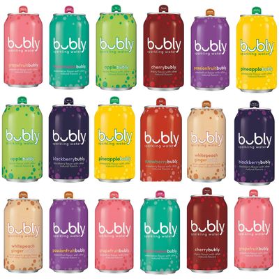 BEEQ- (Pack of 16) bubly Sparkling Water, Berry Bliss Sampler, 12 fl oz. Cans, Multi Flavor Soft Drink Bundle | Assortment Soda Refrigerator Restock Kit of Soda