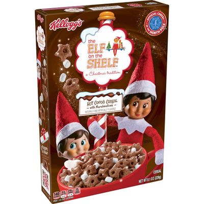 Kellogg&#39;s The Elf on the Shelf Breakfast Cereal, Christmas Cereal, Holiday Snacks, Hot Cocoa with Marshmallows, 8.1oz Box (1 Box)