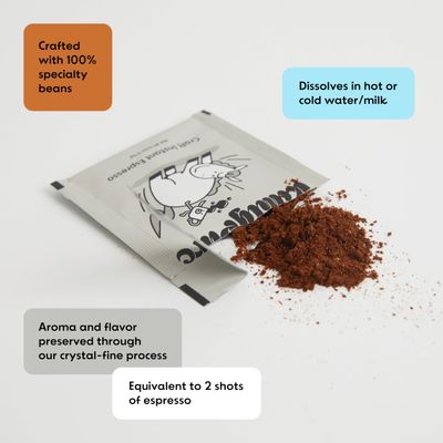 KimlyParc Craft Instant Espresso 100% Specialty Beans Medium Dark Roast Enjoy Hot or Cold 10 Servings | Instant Coffee