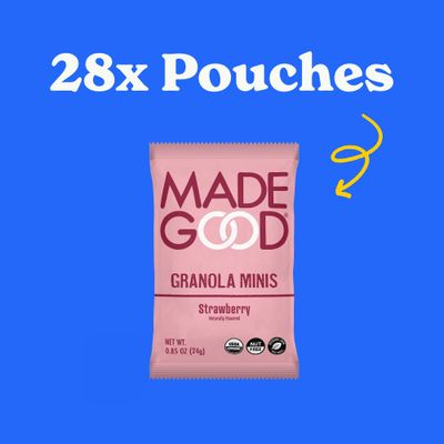 MadeGood Strawberry Granola Minis, 28 Count, Gluten Free and Organic Snacks