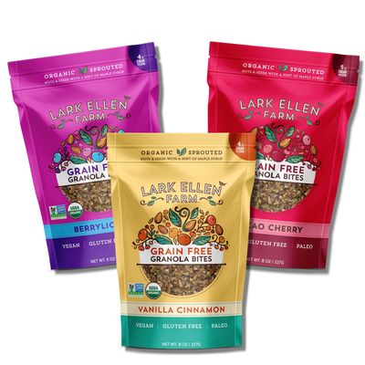 Lark Ellen Farm Organic Granola Bites (Vanilla Cinnamon, Cacao Cherry, Berrylicious), Pack of 3(227 g per paqck)