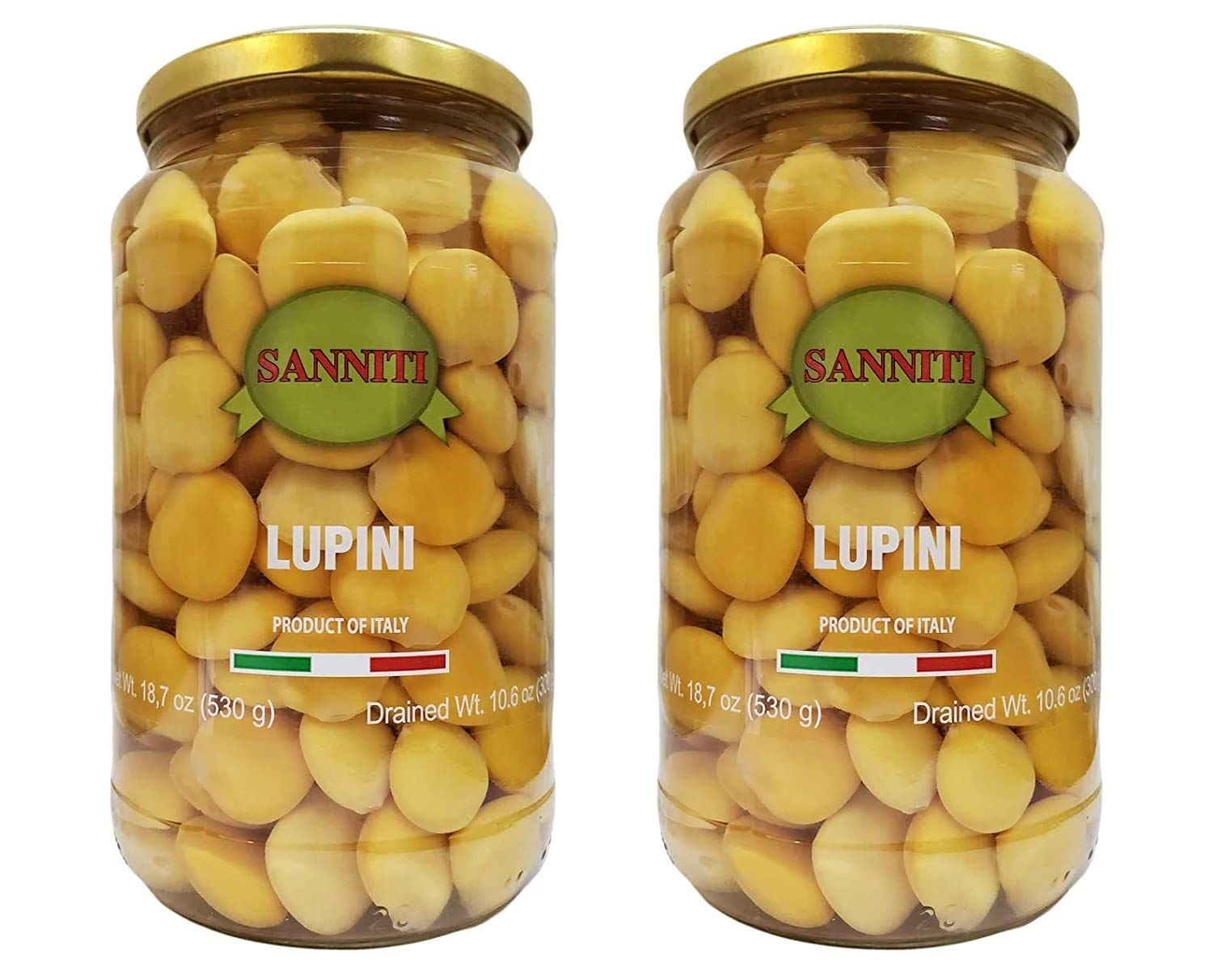Sanniti Italian Lupini Beans Jar, 18.7 oz (Pack of 2)