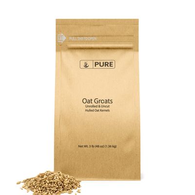 Pure Original Ingredients Oat Groats (3 lb), Whole, Uncut &amp; Hulless, High in Protein, Oat Kernels