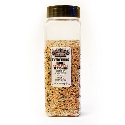 Everything Bagel SALT FREE Seasoning Premium Spice Blend With Sesame Seeds Onion Garlic And Poppy Seed Bulk Shaker Gluten Free Keto And Paleo 12 Oz (Container Style Might Vary)