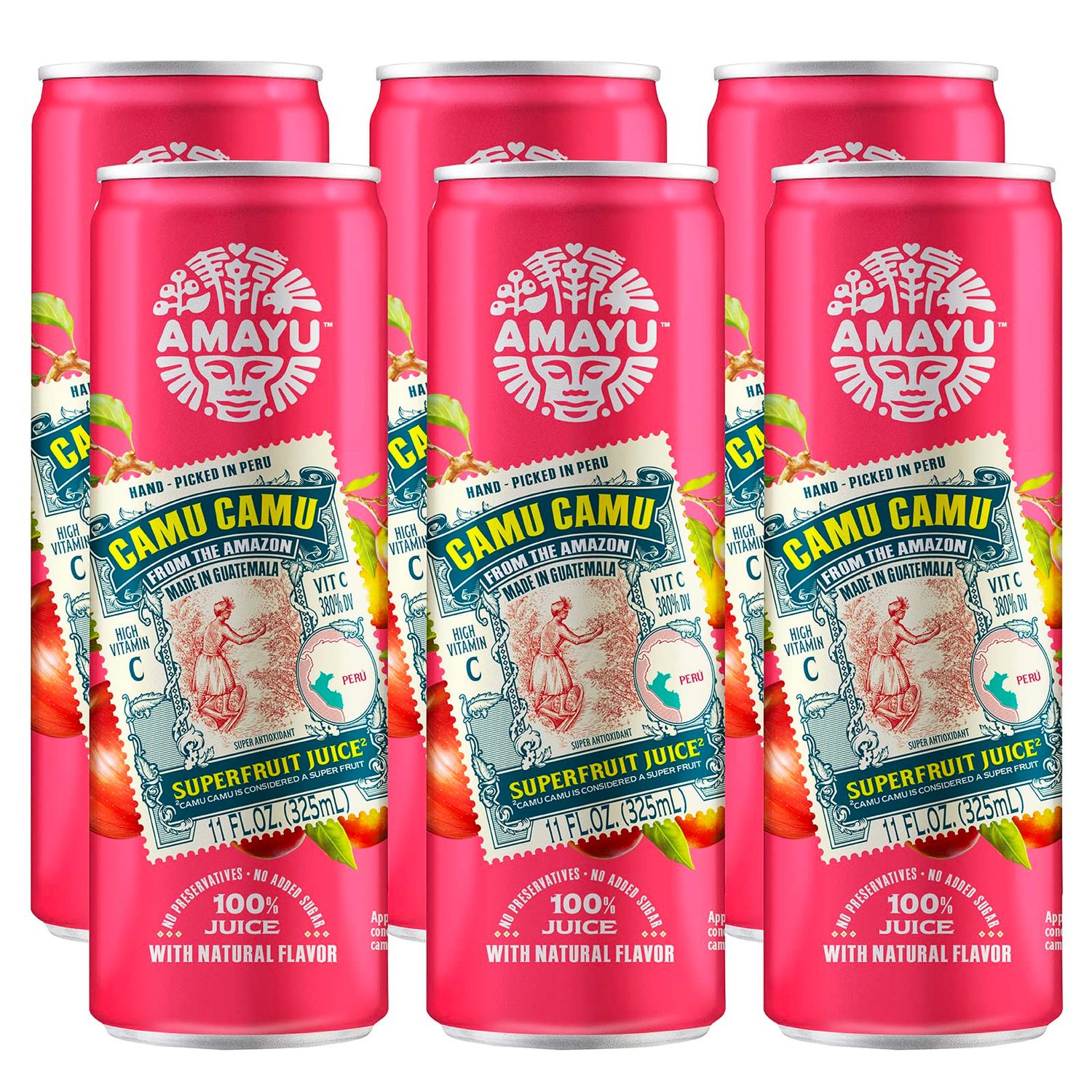 Amayu Exotic Super Fruit Juice | Camu Camu | 100% Organic Juice From the Amazon | NO Sugar Added | Immune Support and Juice Cleanse | All-Natural Omega 3 | 11oz (6-Pack)