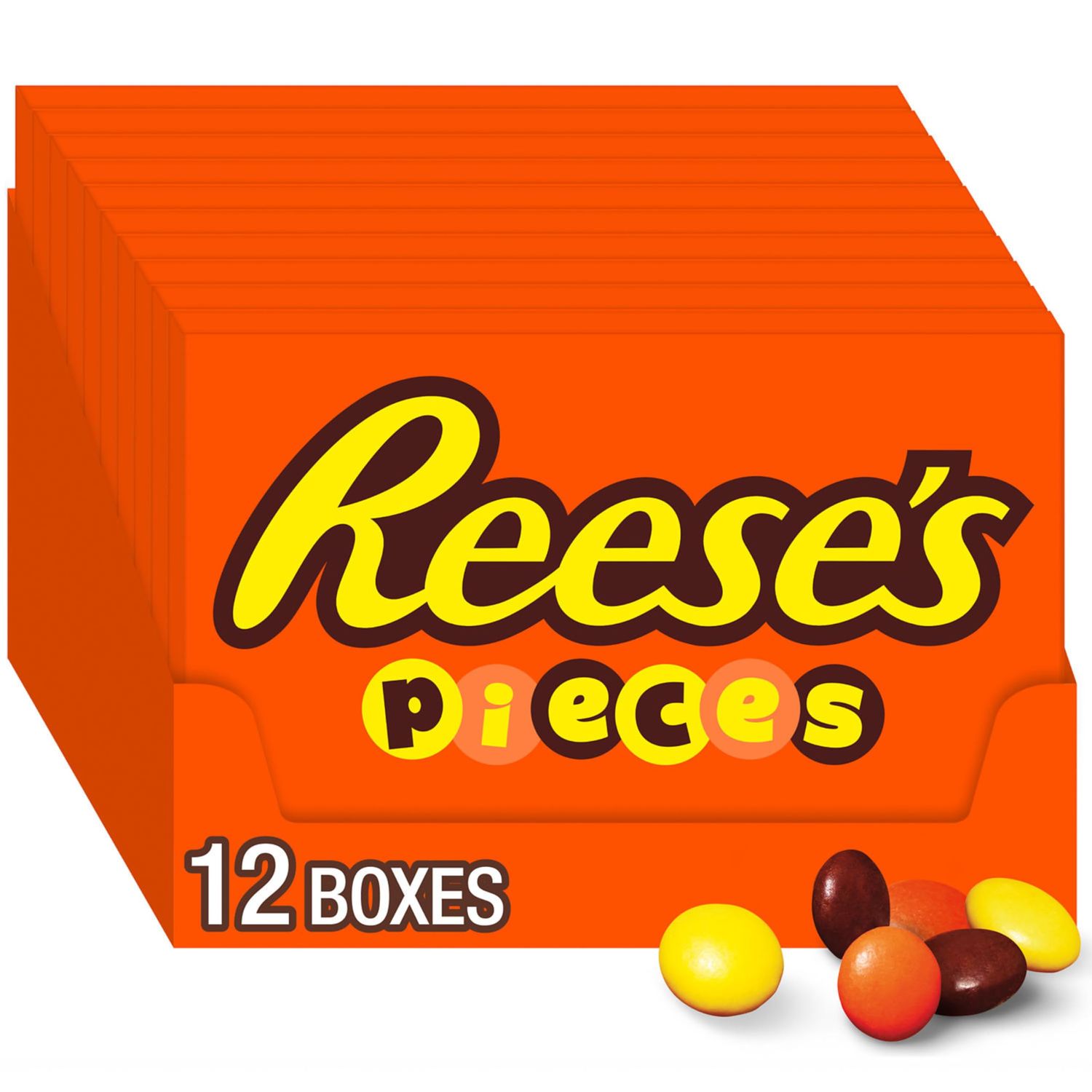 REESE&#39;S PIECES Peanut Butter in a Crunchy Shell, Christmas Candy Boxes, 4 oz (12 Count)