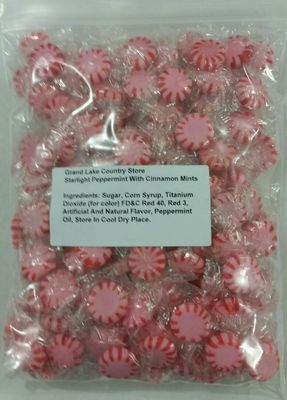 Starlight Peppermint With Cinnamon 2 Lbs Bulk Hard Candy Discs Approximately 175 Pieces