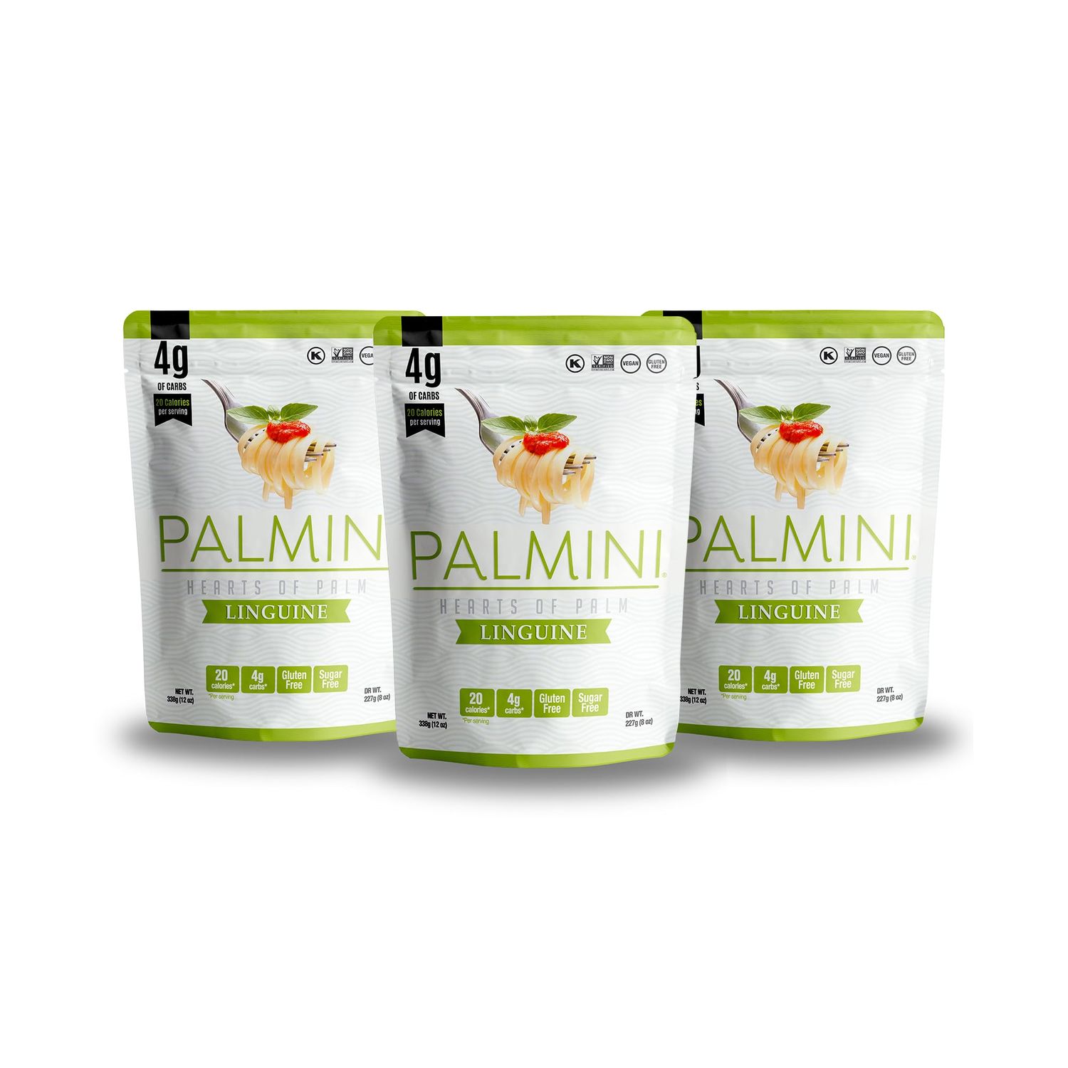 Palmini Linguine Pasta | Low-Carb Pasta, Low-Calorie Hearts of Palm Pasta | Keto Pasta, Gluten Free, Vegan, Non-GMO, Plant Based Pasta, Healthy Noodles | Seen on Shark Tank |(12 Ounce - Pack of 3)