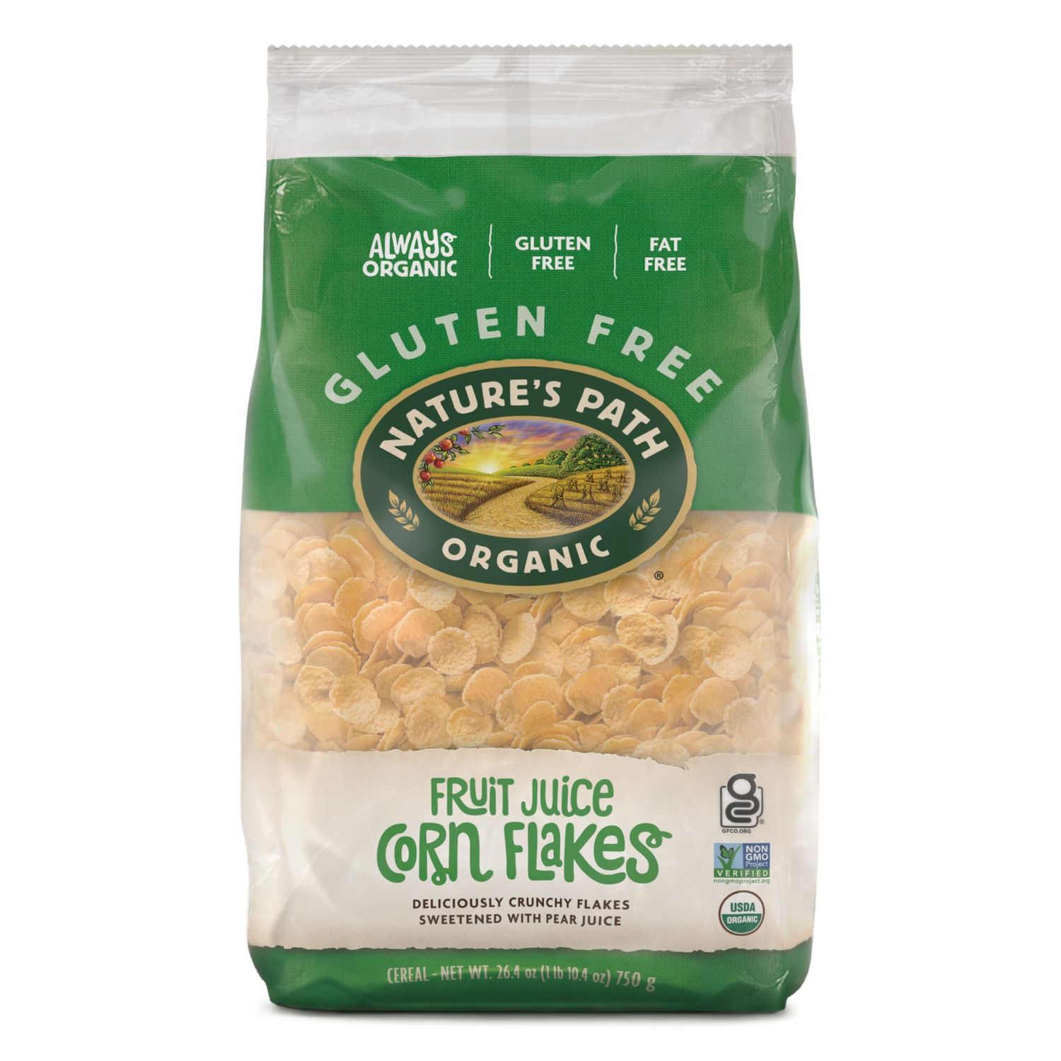 Nature&#39;s Path Organic Corn Flakes Cereal, 26.4 oz Eco Pac Bags