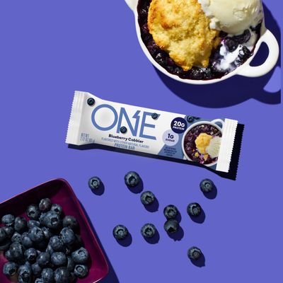 ONE Protein Bars, NEW Recipe Blueberry Cobbler, Gluten Free Protein Bars with 20g Protein and 1g Sugar, Pantry Staples, 2.12 oz (12 Count)