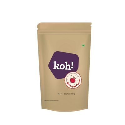 KOH! 100% Natural Beetroot Powder I No Preservatives Or Additives I Helps Maintain Blood Pressure I Heart Health I Rich in Antioxidants | High in Fibre | Skin and Hair Care | Pre Workout Drink | 100g