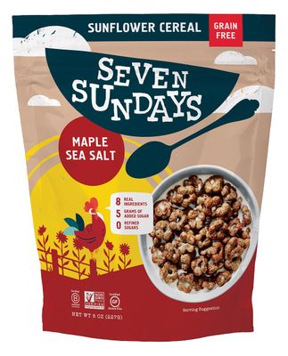 Seven Sundays Sunflower Cereal, Maple Sea Salt, 8 Oz Bag, Grain &amp; Gluten Free, 5g Upcycled Protein, 0g Refined Sugar, Salty Sweet Snack
