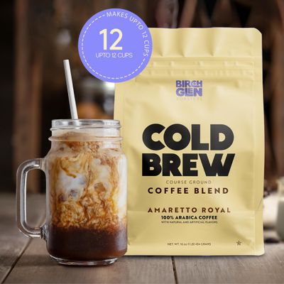 Birch Glen Roasters Cold Brew Coffee | Coarse Ground Coffee | Medium Roast | Artisanal Roasting | 100% Arabica |1 LB Bag | Decaf