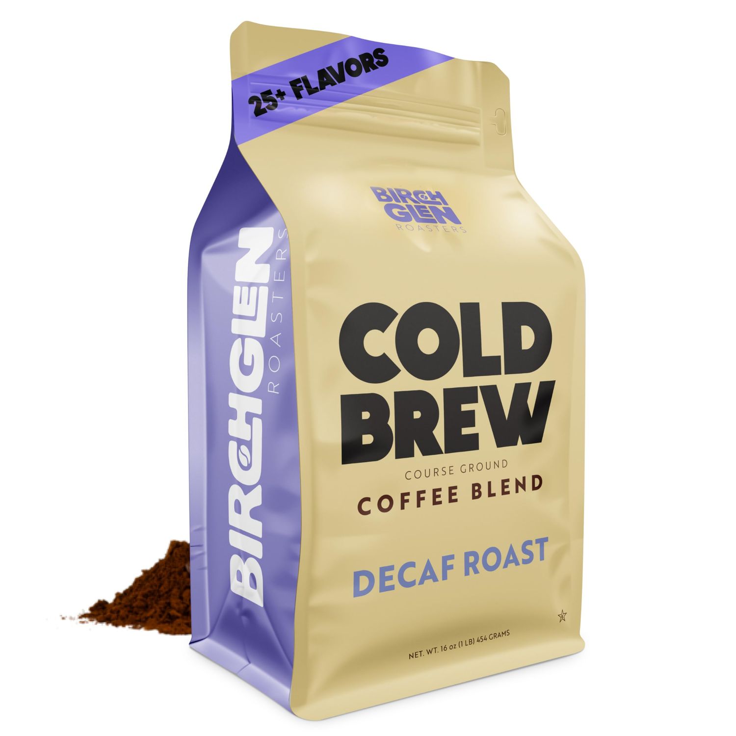 Birch Glen Roasters Cold Brew Coffee | Coarse Ground Coffee | Medium Roast | Artisanal Roasting | 100% Arabica |1 LB Bag | Decaf
