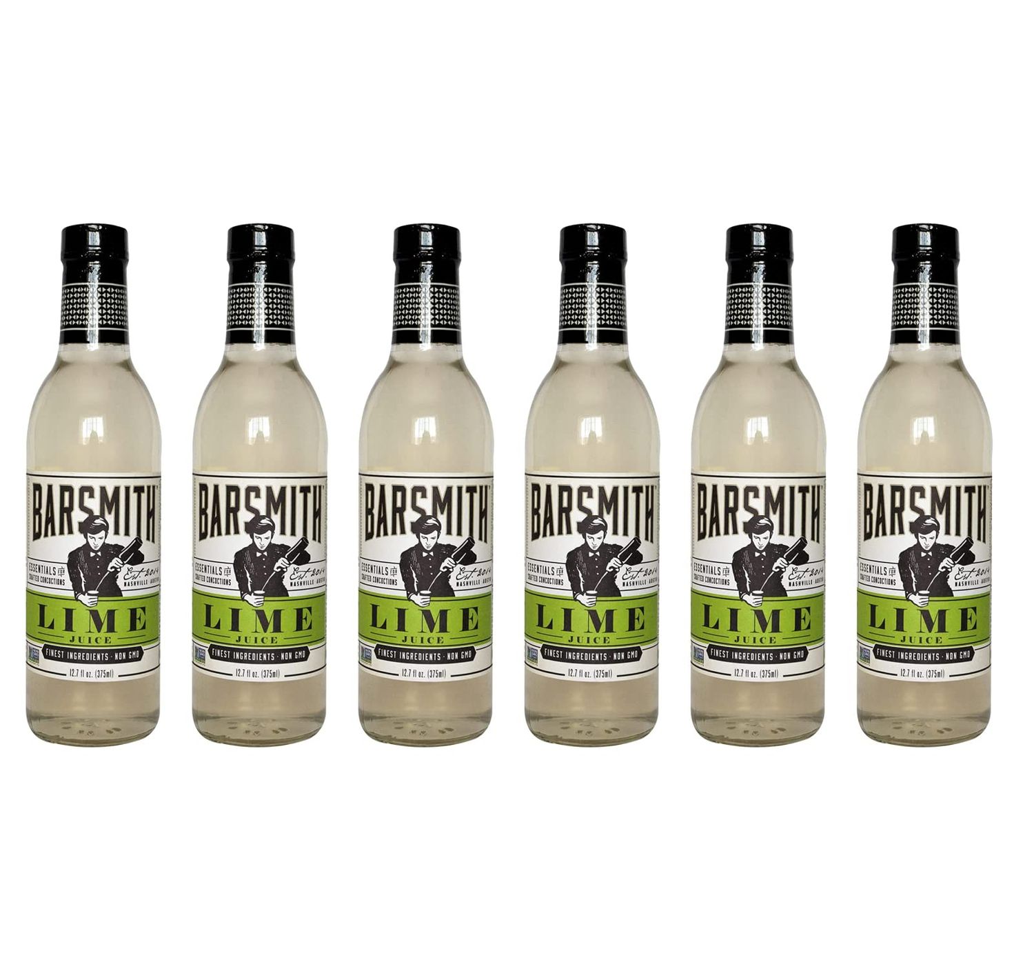 Barsmith Bar Essentials Sweetened Lime Juice, Mouth-Puckering Lime Flavor for the Perfect Gimlet, 12.7-oz. Bottle, Pack of 6