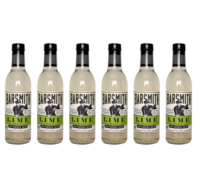 Barsmith Bar Essentials Sweetened Lime Juice, Mouth-Puckering Lime Flavor for the Perfect Gimlet, 12.7-oz. Bottle, Pack of 6