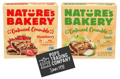 POPS TRADING COMPANY Since 1998 Oatmeal Crumble Snack Bar Variety Sampler Apple &amp; Strawberry 12ct 1.41oz