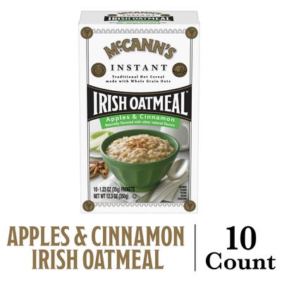 McCanns Instant Irish Oatmeal, Apples &amp; Cinnamon, 10 Packets