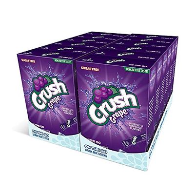 Crush- Powder Drink Mix - Sugar Free &amp; Delicious (Grape, 72 Sticks)