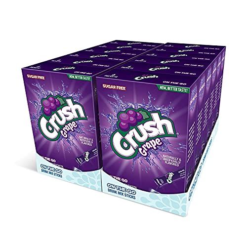 Crush- Powder Drink Mix - Sugar Free &amp; Delicious (Grape, 72 Sticks)