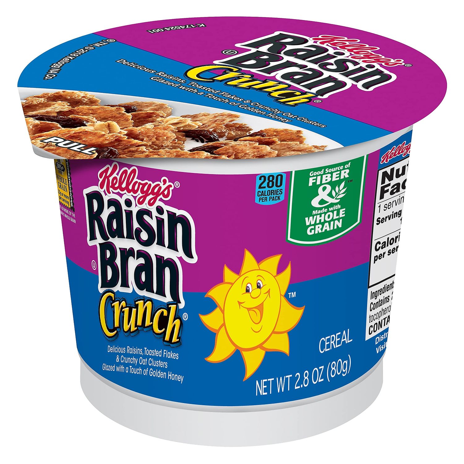 Kellogg&#39;s Raisin Bran Crunch Cereal-in-a-Cup-2.8 oz, 6 ct