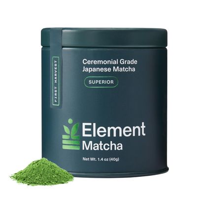 Element Matcha Ceremonial Grade Superior Green Tea Matcha Powder - Authentic Japanese First Harvest for Tea and Lattes - Supports Skin, Calm Energy Superfood (1.4oz / 40g)