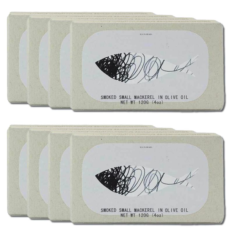 Canned Smoked Small Mackerel in Olive Oil by Jose Gourmet, Wild Caught Portuguese Mackerel, Tinned Fish in Olive Oil, High Protein Sustainable Seafood Snacks, Omega 3, Fair Trade, 120g Can, Pack of 8