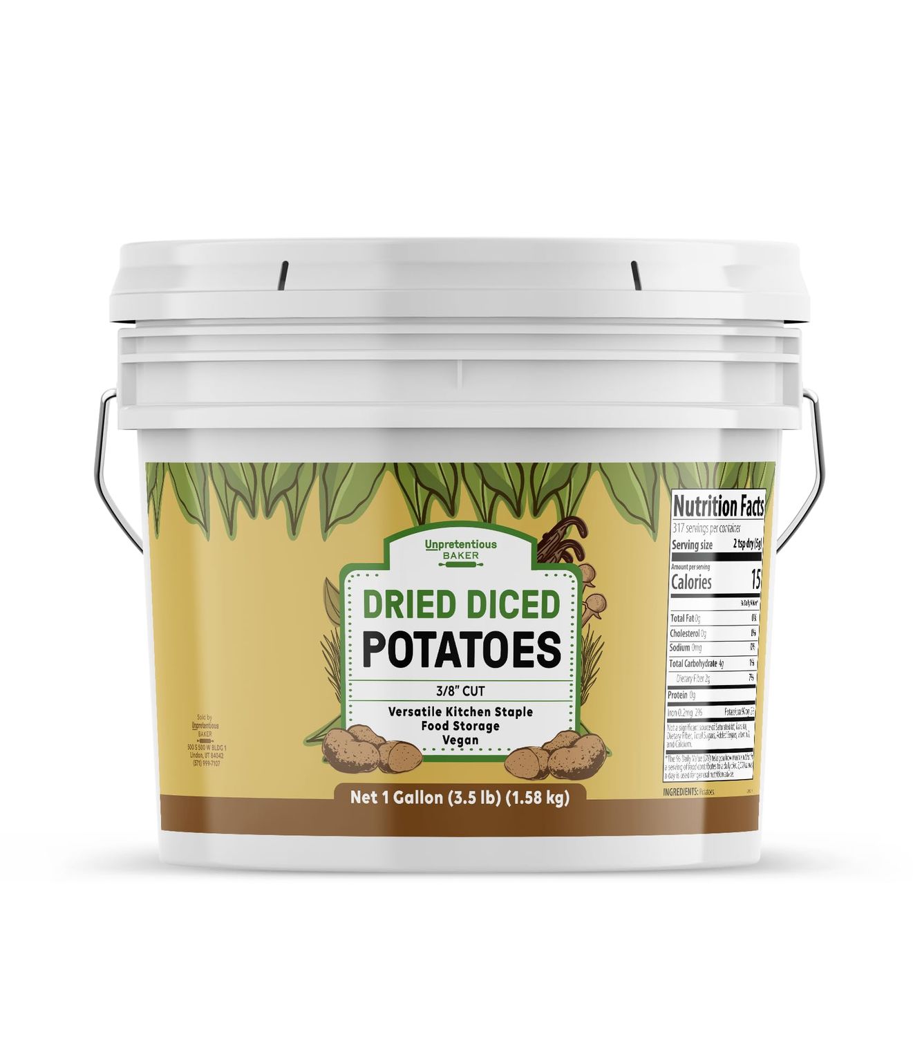 Unpretentious Dried Diced Potatoes, 1 Gallon, Soups, Stews, Food Storage Potatoes