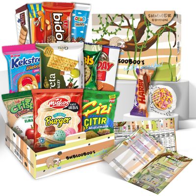 Midi Snack Box | Extraordinary Present for Special Moments | Multipack Hamper Gift of Sweet Candy | American Alike Old Fashioned Retro Turkish Treats | Mystical Forest Themed Box | 11 Full-Size Snacks