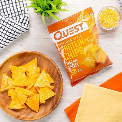 Quest Tortilla Style Protein Chips - Nacho Cheese (8 Bags)