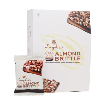 Loyka Almond Brittle Classic Choco Box - 12 pcs | Premium Chocolate Gift Hamper |Choco &amp; Nut Dryfruit Delicacy |Roasted California Almonds (40%), Dark Choco &amp; Salted Caramel | Any-time snack, 204 gram