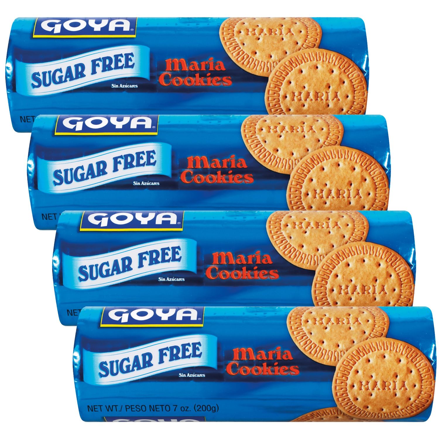 Sugar Free Maria Cookies by Goya, Chocolate Wafer Cookies for Icebox Cake, Thin Crisp Cookies, Baked Goods, Snacks for School and Work, Lunch Box Snacks, 4 Pack, 7oz. Each