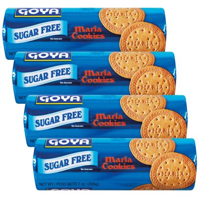 Sugar Free Maria Cookies by Goya, Chocolate Wafer Cookies for Icebox Cake, Thin Crisp Cookies, Baked Goods, Snacks for School and Work, Lunch Box Snacks, 4 Pack, 7oz. Each