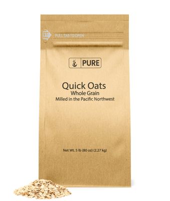 Pure Original Ingredients Quick Oats (5 lb) Breakfast Cereal, Whole Grain, Milled In The Pacific Northwest, Eco-Friendly Packaging,