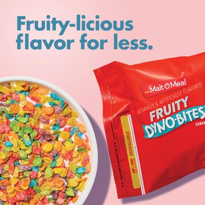 Malt-O-Meal Fruity Dyno Bites Gluten Free Kids Breakfast Cereal, Family Size Bulk Bagged Cereal, 25 Ounce - 1 count