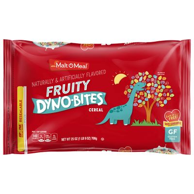 Malt-O-Meal Fruity Dyno Bites Gluten Free Kids Breakfast Cereal, Family Size Bulk Bagged Cereal, 25 Ounce - 1 count