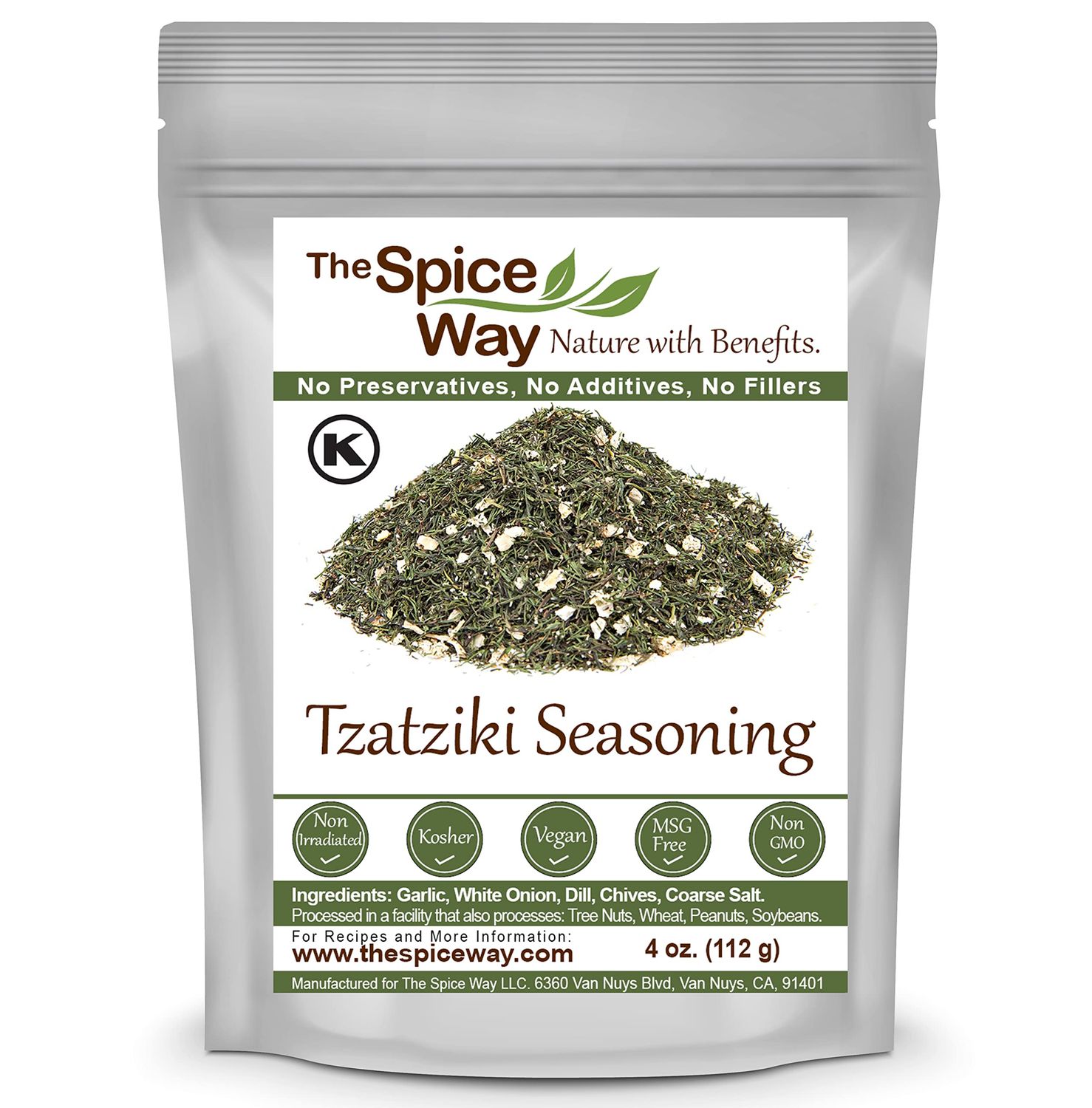 The Spice Way - Tzatziki Seasoning Dip (4 oz) - Tzatziki Sauce Greek Seasoning for Gyros, Souvlaki Seasoning, or Yogurt Dip