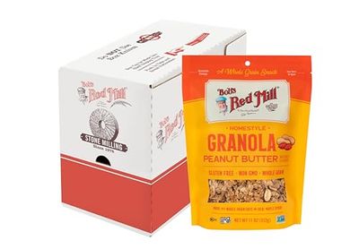 Bobs Red Mill Peanut Butter Homestyle Granola, 11 Ounce Bag (Pack of 6), Certified Gluten Free, Non-GMO, Whole Grain