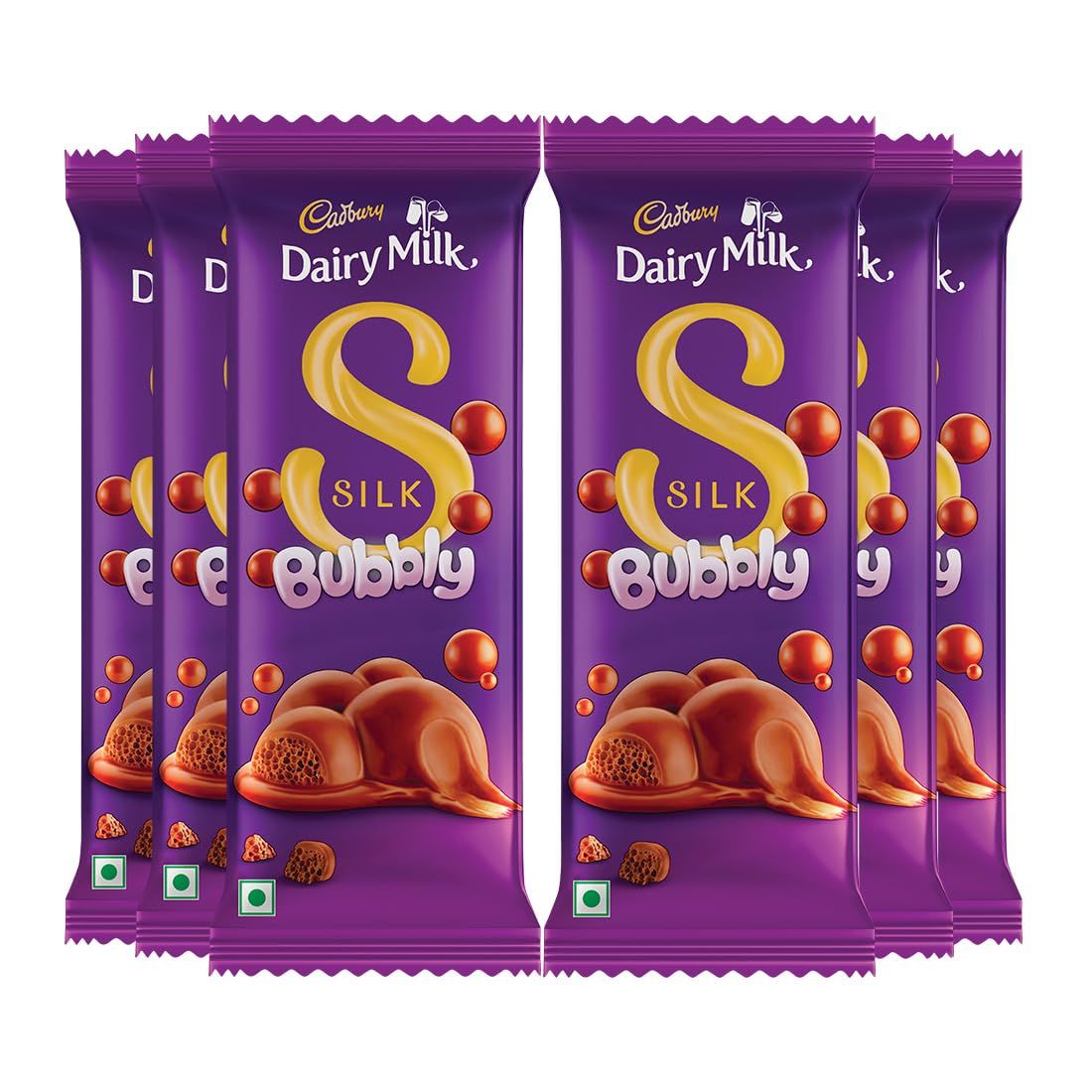 Cadbury Dairy Milk Silk Bubbly Chocolate Bar, 6 X 50 g